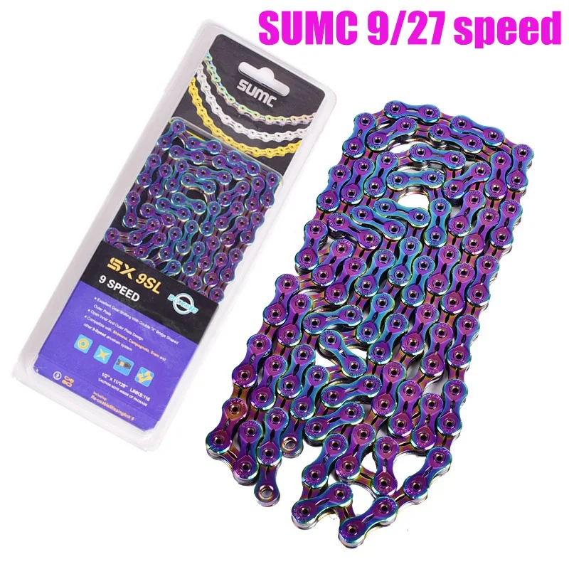 Sumc Fietsketting Mountainbike X9 Bike Chain X9EL 27S Goud Voor Mtb/Racefiets voor M4050 M430 M596 116L Regenboog - AliExpress