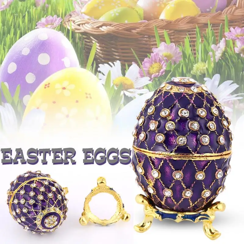 

Purple Faberge Style Egg Shaped Jewelry Trinket Box Wedding Decoration Flamingo Party Decoration Baby Shower Unicorn Party