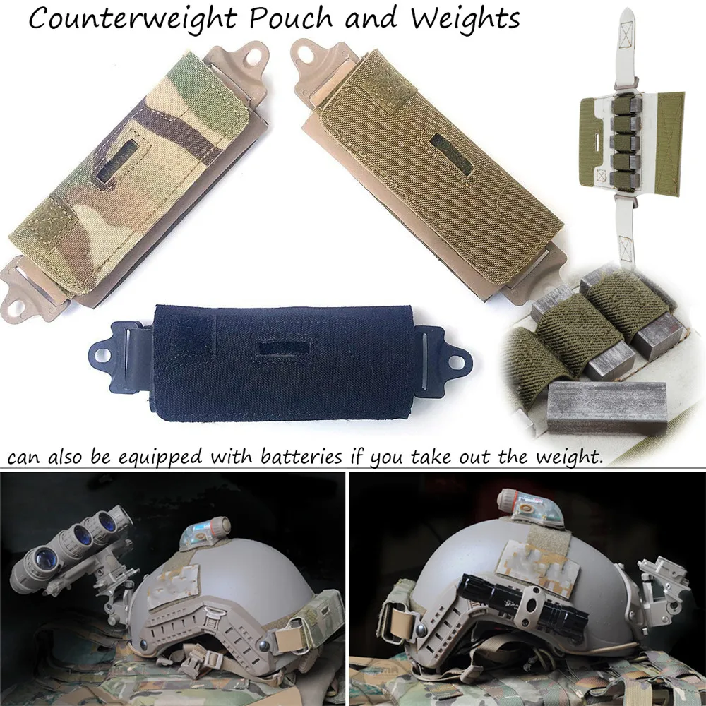 

Tactical Pouch Balancing Bag Counterweight Bag Tactical Combat Helmet Hunting Accessory FAST Rear Multicam Pouch 5 Weights kit