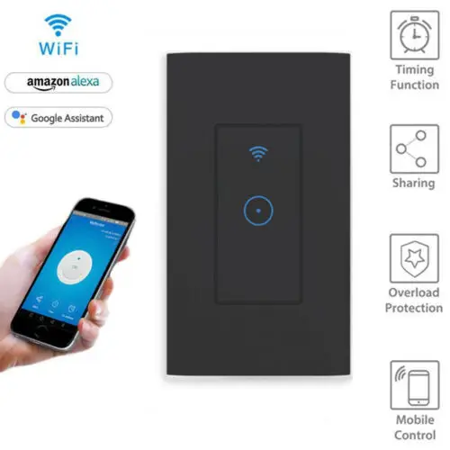 

Smart LED Light Dimmer WiFi Wall Touch Switch For Alexa Google Home App Timing Remote Control Smart Wifi Switch US 30A14