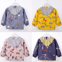 Бандана нагрудники Мультяшные детские нагрудники водонепроницаемые Младенцы едят детей рисунок передник с длинными рукавами ребенка самокормления нагрудник