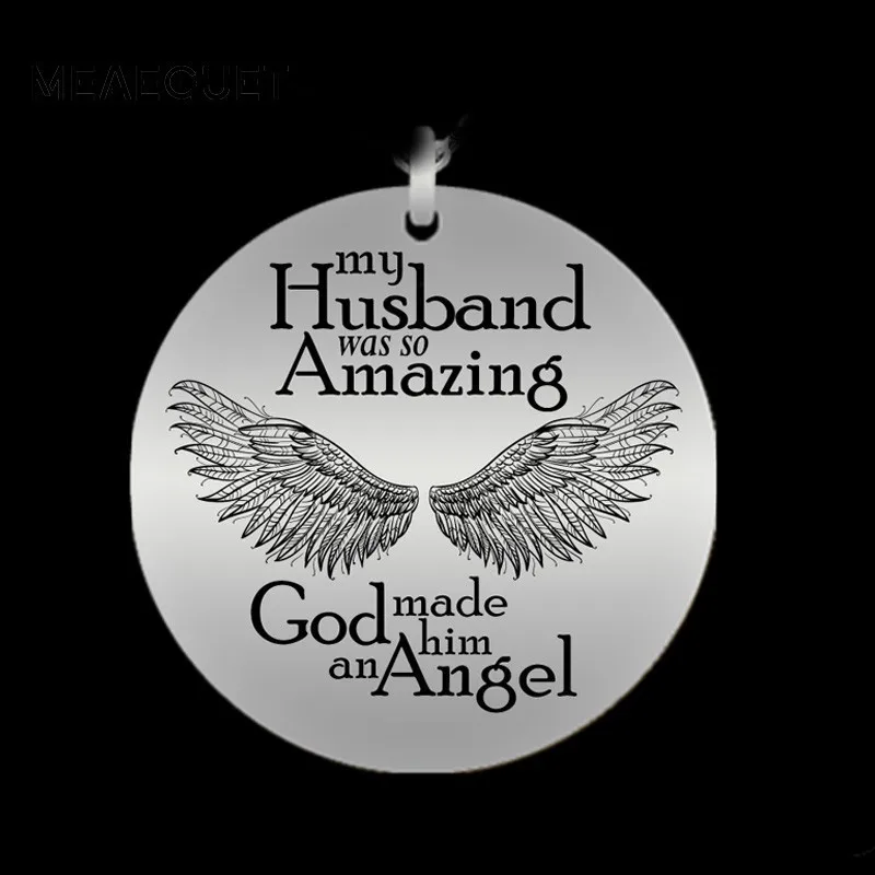 

Personalized Mens Necklace Stainless Steel In Silver Color To My Husband My Love Pendant