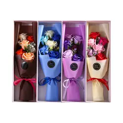 6 шт. имитация мыла цветок вечный букет День Святого Валентина фестиваль Розы Подарочная коробка контейнер для влюбленных