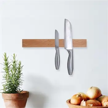 

Solid Wood Magnet Hook Tool Holder Wooden Knife Holder Hanging Tool Kitchen Cutter Storage Wall Mounted Cherry Wood Tool Holder