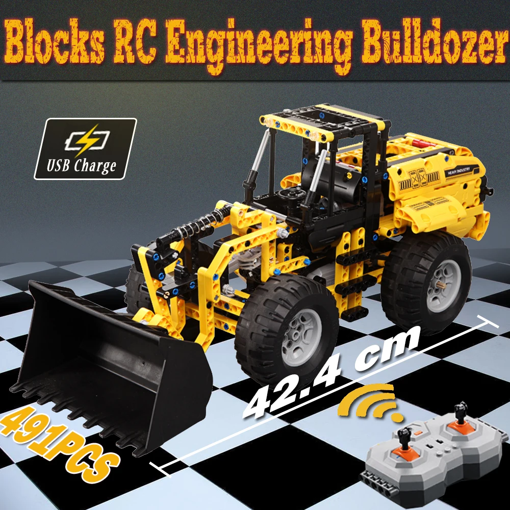 

Building Blocks Engineering Bulldozer Excavator Legoings Compatible Technic Rc Blocks Toys Bricks Kids Toys for Children Boys