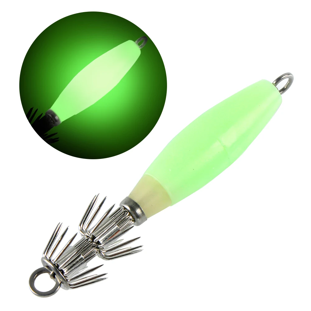 

5pcs Luminous Lifelike Fishing Jig Lures Stainless Steel Squid Hook Artificial Hard Baits Fish crankbait Ocean Rock fishing Tool