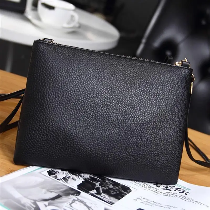 Simple Black Female Crossbody Bags Casual PU Leather Clutch Bag For Girls Messenger Bag Cheap Women's Clutch Bag