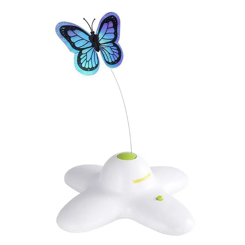 

Spinning Teaser Toy Rotating Shiny Butterfly With Two Replacement Flashing Butterflies Cat Toy