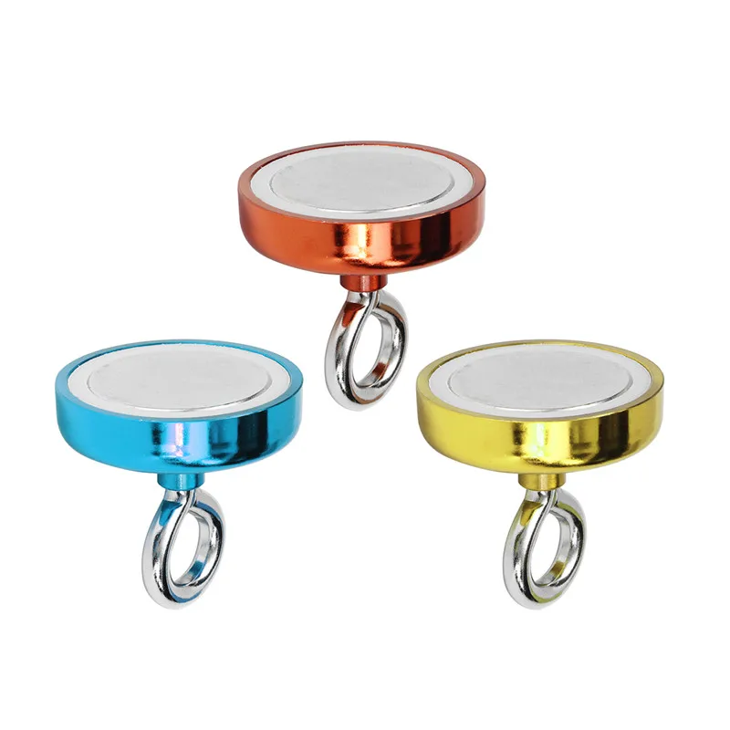 

SULEVE 60mm 112kg Neodymium Recovery Magnet Metal Detector Claw Hook Magnet Red/Yellow/Blue High Quality