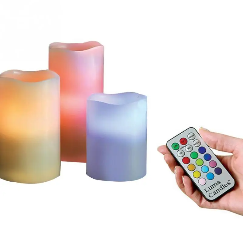 

7.5cm/11.5cm/15cm height batteries power Simulation Candle Night Light Timing Color Changing Led Bedroom Remote Control