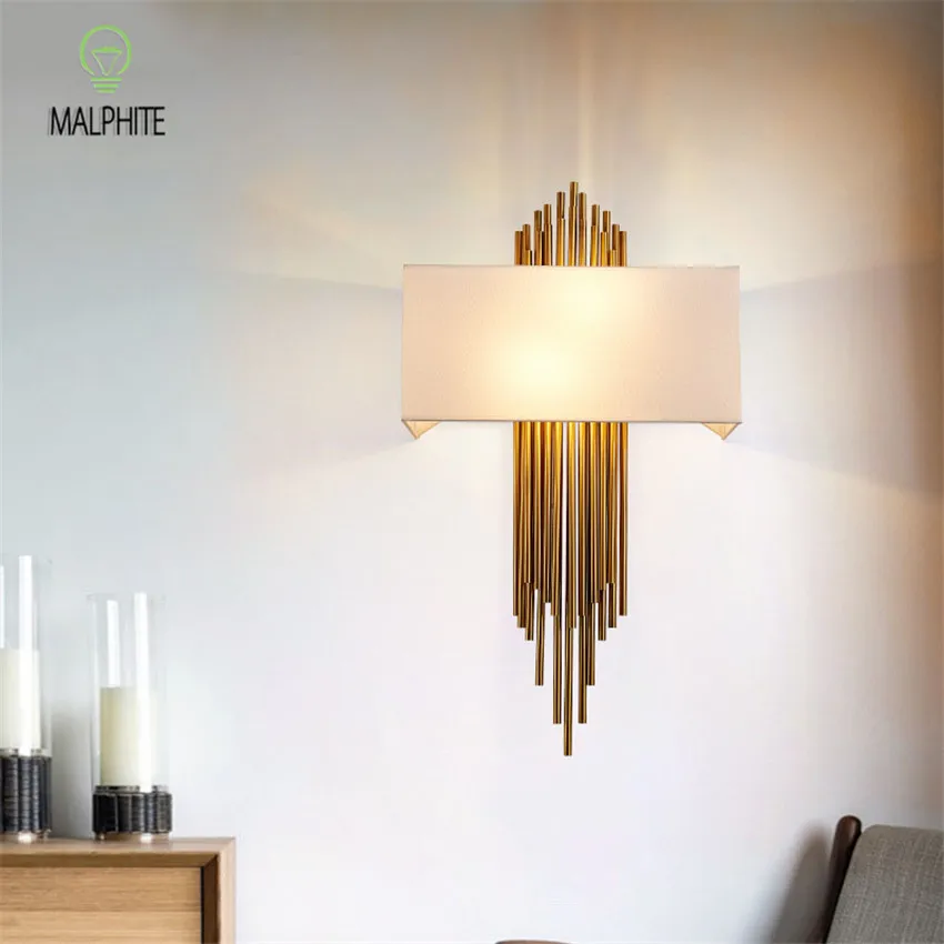 

Nordic Gold Wall Lamp Loft Led Sconces Luxury Dining Room Wall Lights Living Room Bedroom Bathroom Home Indoor Lighting Fixture