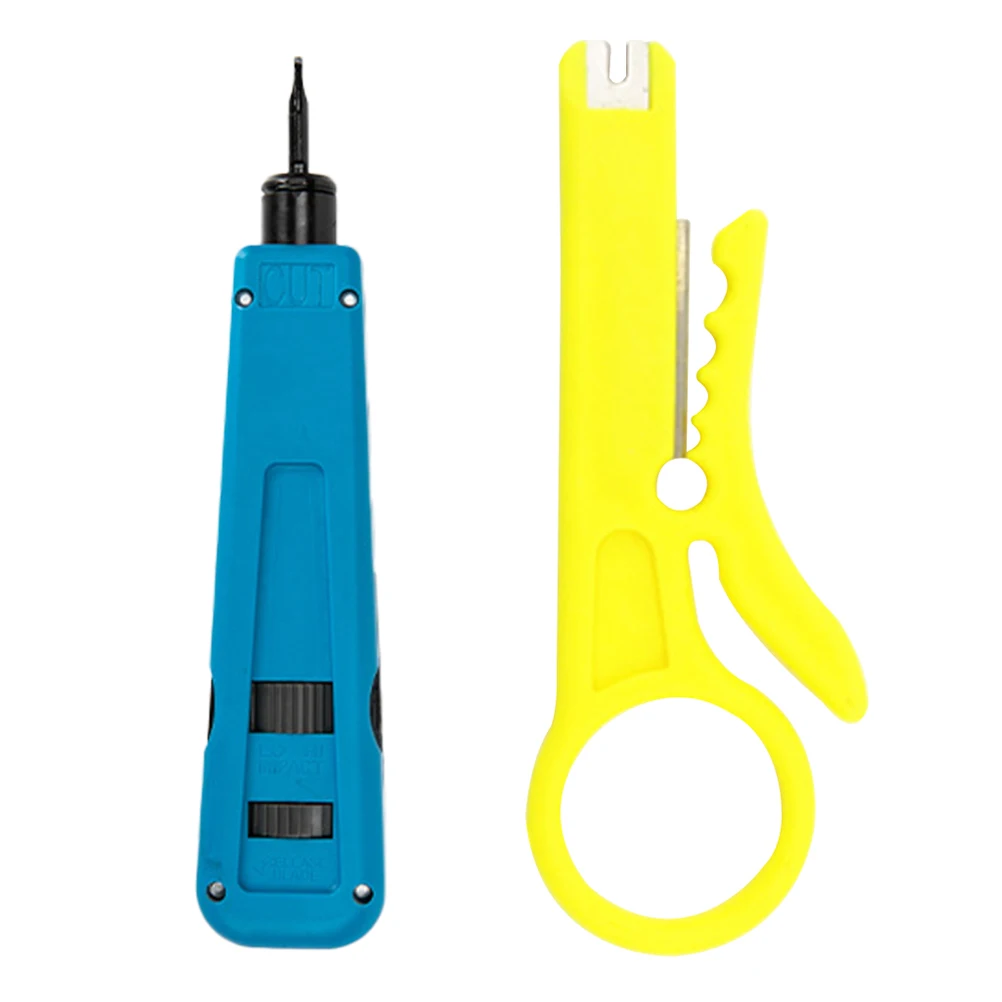 

Pack of 2 Wire Stripper Pliers Crimping Tool Crimper Cable Stripping Wire Punch Down Cutter Set for Network Cat5 Wire Cable RJ45