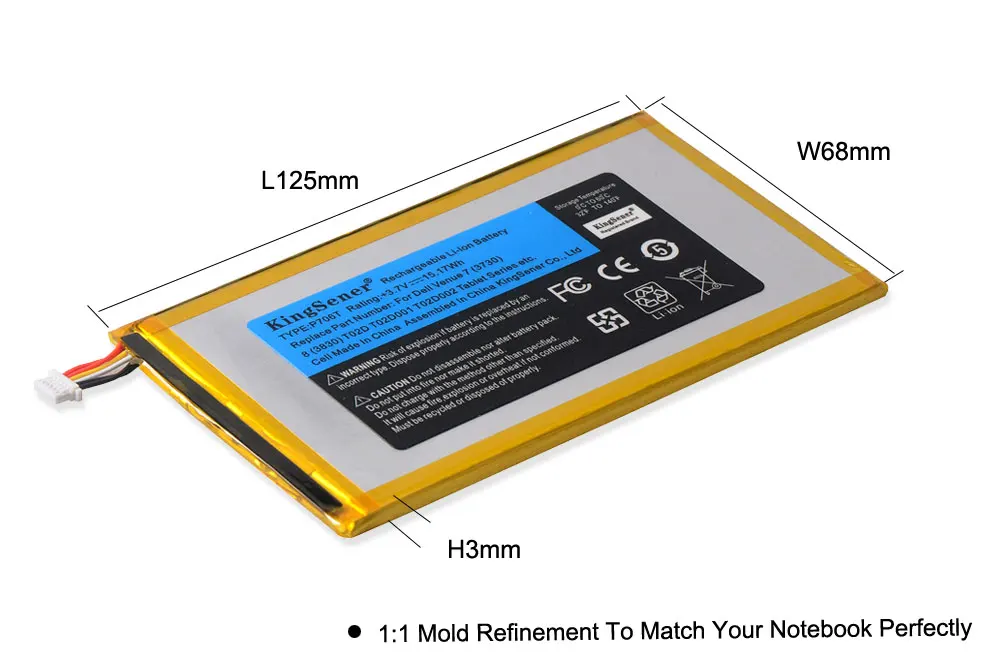 Pаспродажа KingSener P706T новый планшет батарея для ноутбука DELL Venue 7 3730 Venue 8 3830 T02D T01C T02D002 T02D001 0CJP38 02 pdjw 3,7 v 15.17wh