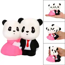 Мягкая игрушка, Jumbo Squeeze Свадебная панда сливочный хлеб ароматизированный медленно поднимающийся снятие стресса эластичные игрушки