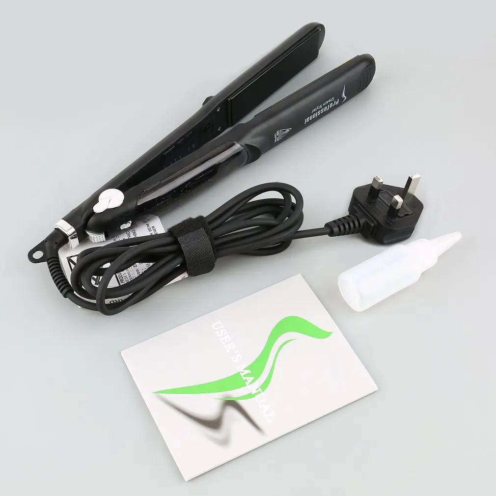 

Professional Dual Use Ceramic Vapor Steam Hair Straightener Hair Styling Tool Used For All Types Hair