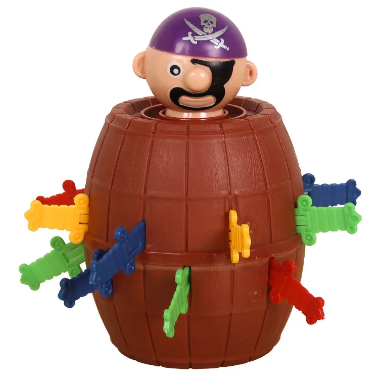 

New Strange Prank Toy Wooden Barrel Gags Practical Jokes Sword Game Crisis Barrel Desktop Trick Toys Pirate Bucket dropshipping