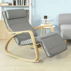 Удобное кресло-качалка для отдыха с подставкой для ног SoBuy FST16-DG