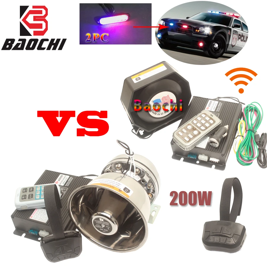 

Universal Police Siren 200W Loudspeaker Alarm Horn Speaker MIC System Megaphone Police Siren for Car Train Truck Emergency Light