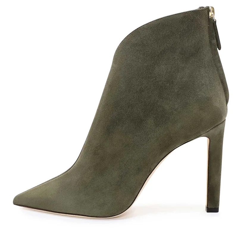 green suede boots womens