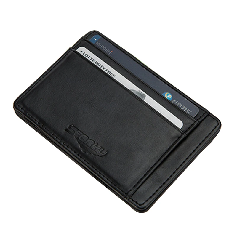 

Unisex Magic Bifold Pu Leather Wallet Men Women Card Holder Mini Wallet Purse