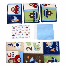 Мультфильм детские постельные принадлежности набор комплект для вечеринки Baby Shower кроватки Детская кроватка ясли Стёганое одеяло матрас Бампер протектор простыни одеяло кровать юбка 7 шт