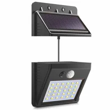 Высокое качество Отделяемая солнечная панель наружный светодиодный настенный светильник датчик движения/Ночной Датчик солнечный светильник для ночное освещение для сада#1108