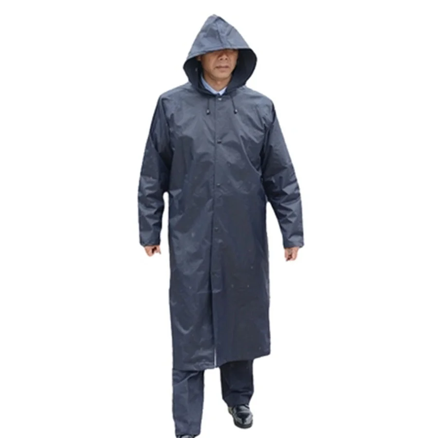 

Long Raincoat Men Black Poncho Outdoor Waterproof Rain Coat Men Hooded Overalls Male Jacket Casaco Raincoats Windbreaker 60YY021