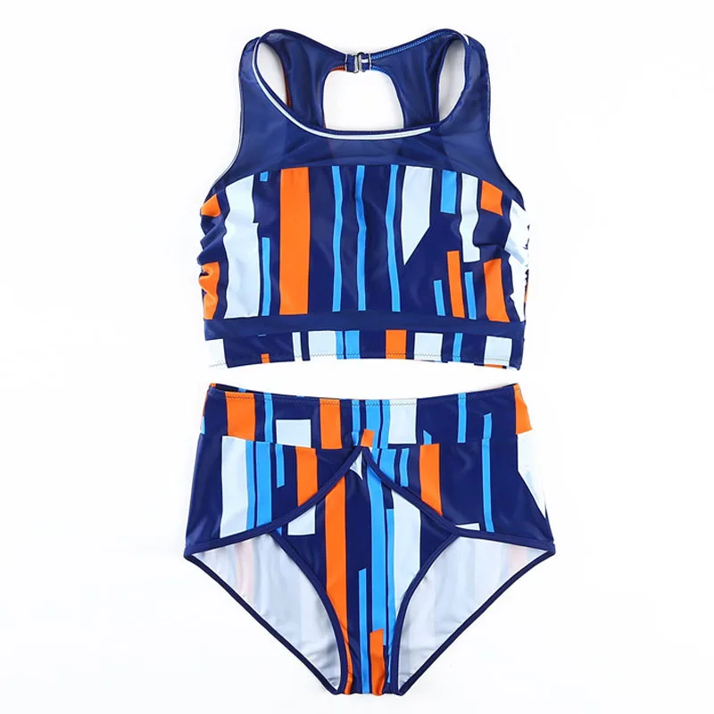

2019 Brand New Sexy Bikini Set Striped Print Swimsuit Women Swimwear Big Size Bathing Suit Femme Backless Plus Size Bikinis 5XL