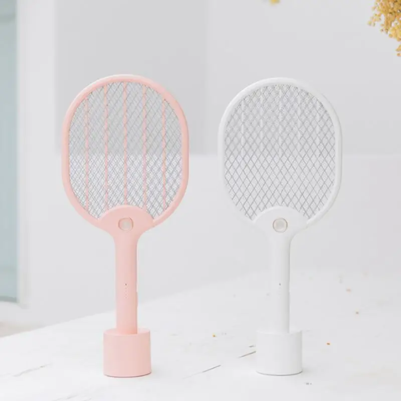 

Electric Mosquito Swatter LED Light Killer Electric Tennis Bat Rechargeable Household Net Handheld Insect Home Garden Fly Zapper