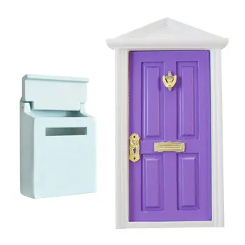 

2pcs 1:12 Dollhouse Furniture Miniature Wooden 4 Panels Interior Door Mailbox Model Doll House Accessories Decoration Toys