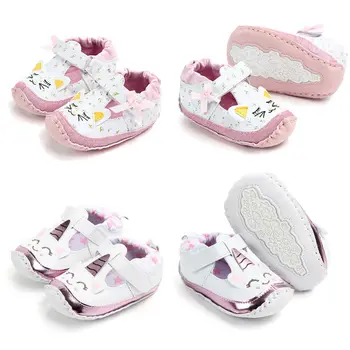 

Cute Newborn Infant Baby Girl Cartoon Unicorn Flower Baby Shoes Soft Sole Crib First Walkers for 0-18M