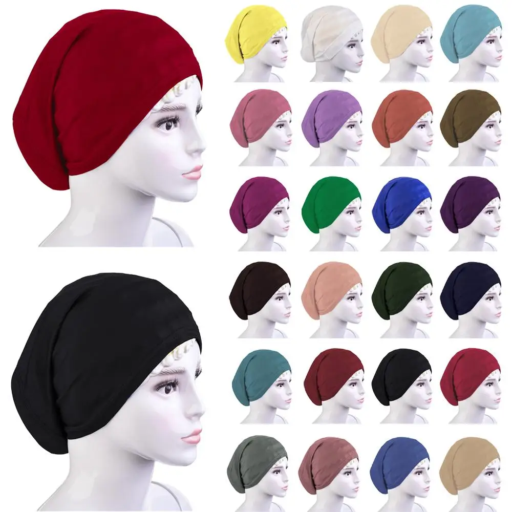 

Women Islamic Under Scarf Turban Muslim Tube Plain Bonnet Inner Cap Amira Head Wrap Hair Loss Chemo Cap Beanies Skullies Fashion