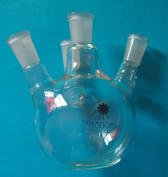 

1000ml,24/40,4-neck,Flat Bottom Glass Flask,1L,Four Necks,Lab Chemical Vessel