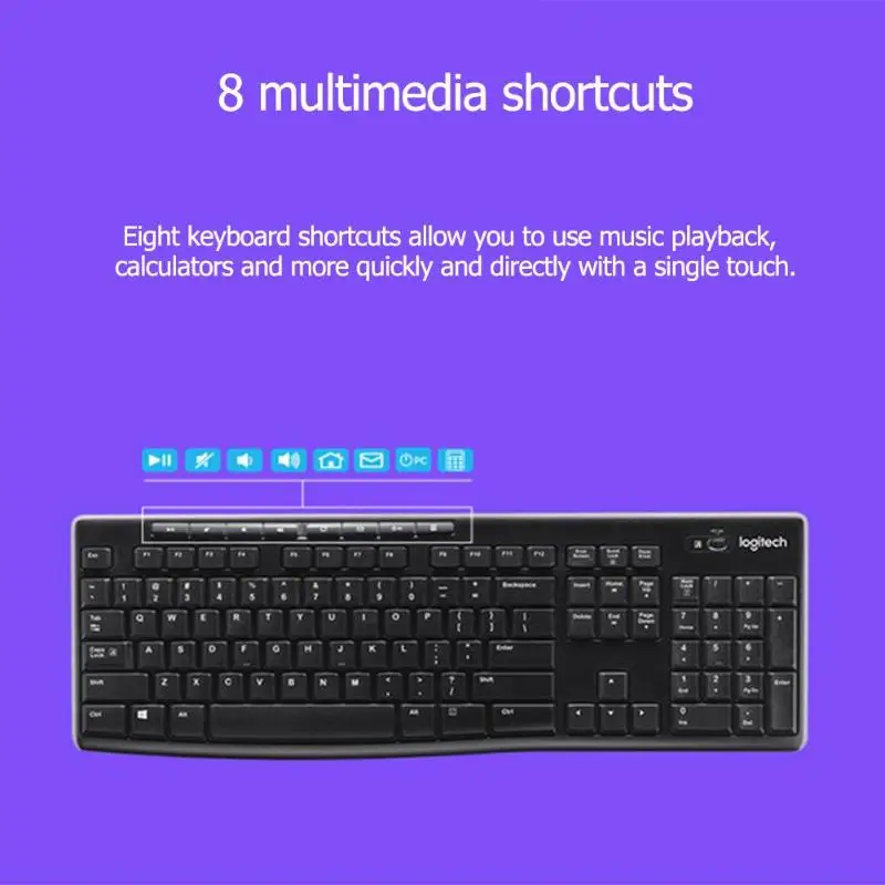 

Logitech MK270 Wireless Keyboard With Mouse Combo 2.4GHz Dropout-Free Connection Long Battery Life Wireless Mouse Keybaord