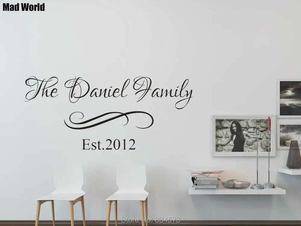 Custom Family Name Established Date Personalized Wall Art Stickers Wall