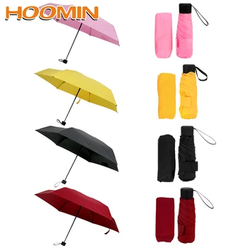 

HOOMIN Mini Pocket Parasol Ultralight Anti-UV Portable Travel Umbrellas Waterproof Folding Umbrella Five fold umbrella 4 Colors