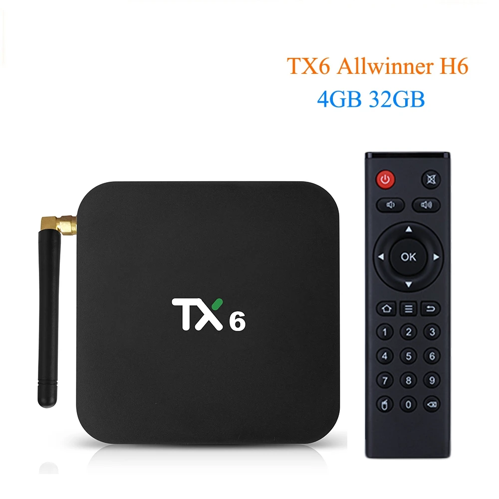 Tx6 Smart Android 7.1 Tv Box 4G 32G Allwinner H6 Quad Core 2.4G+5G Dual Wifi Bt 4.1 Set Top Box 4K Hd H.265 Media Player