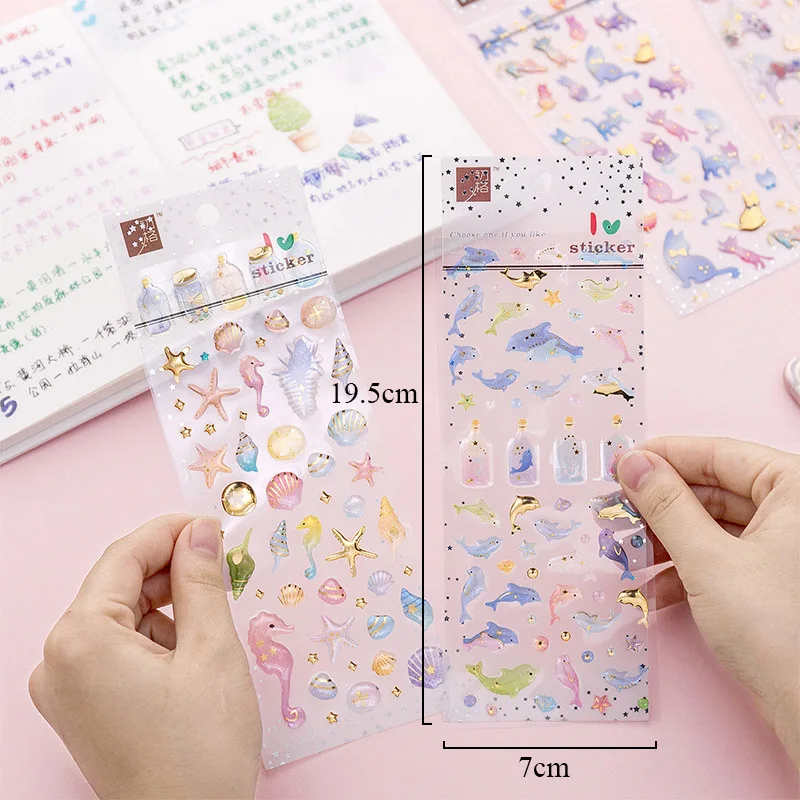 

Cute Unicorn Cat Stickers Lovely Fantasy Crystal Stickers Kawaii Stationery Sticker For Kids DIY Diary Scrapbooking Photo Ablums