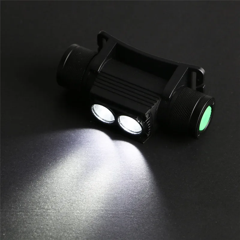 Cob Headlamp SANYI 2*XML-L2 Headlight Power by 18650 Battery 6 Modes 3800LM Flashlight Forehead USB Charging Camping Hunting Headlamp head flashlight
