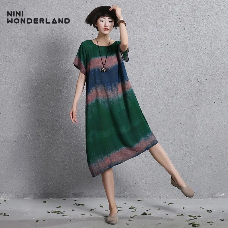 NINI WONDERLAND летнее платье большого размера женское винтажное с принтом женские