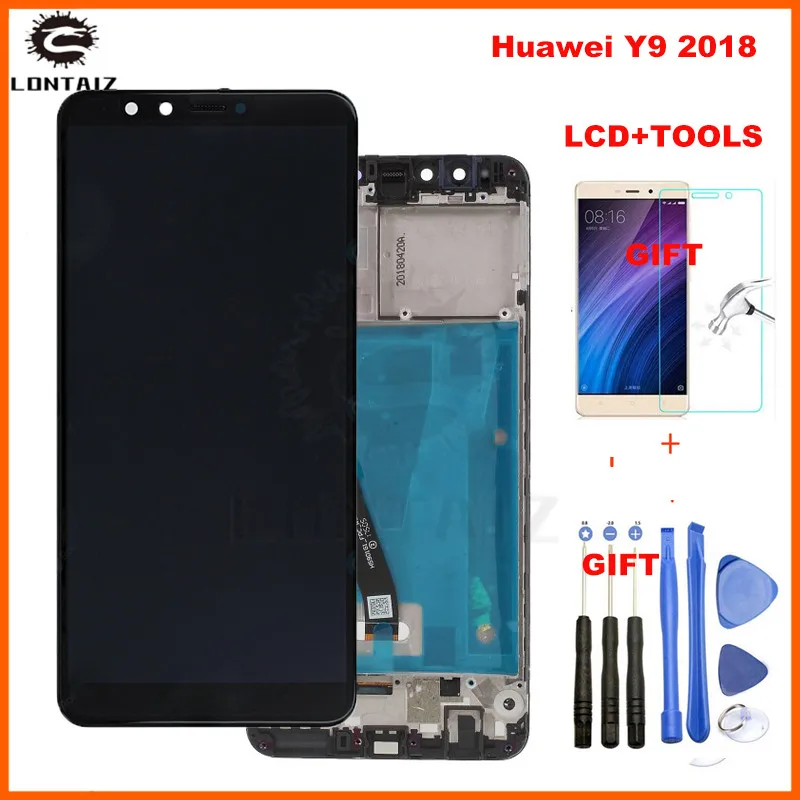 

Huawei Y9 2018 LCD Display Touch Screen Digitizer Assembly For Huawei Y9 2018 LCD With Frame FLA L22 LX2 LX1 LX3 Screen Replace