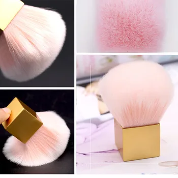 

1Pc Gold Nail Brush Acrylic UV Gel Nail Art Powder Cleaning Dust Remover Gradient Brush Manicure Nail Art Care Tool