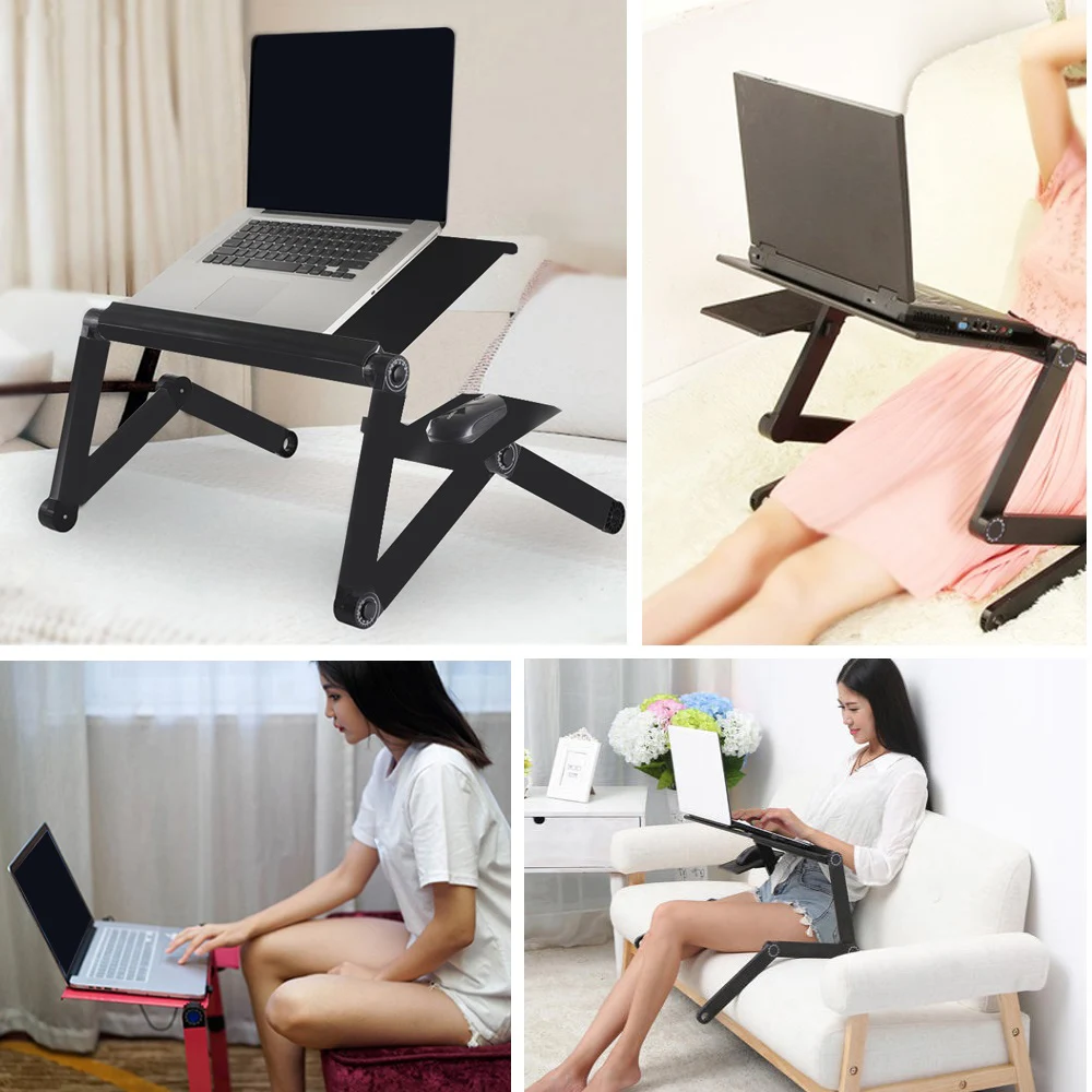 Aluminum Folding Portable Laptop Computer Notebook Table Bed Desk Bed Tray Stand 
