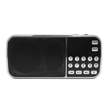 

Y-501 Mini FM Radio Digital Portable Radio 3W Stereo Speaker MP3 Audio Player w/ 0.75 Inch Screen LED Flashlight TF Card