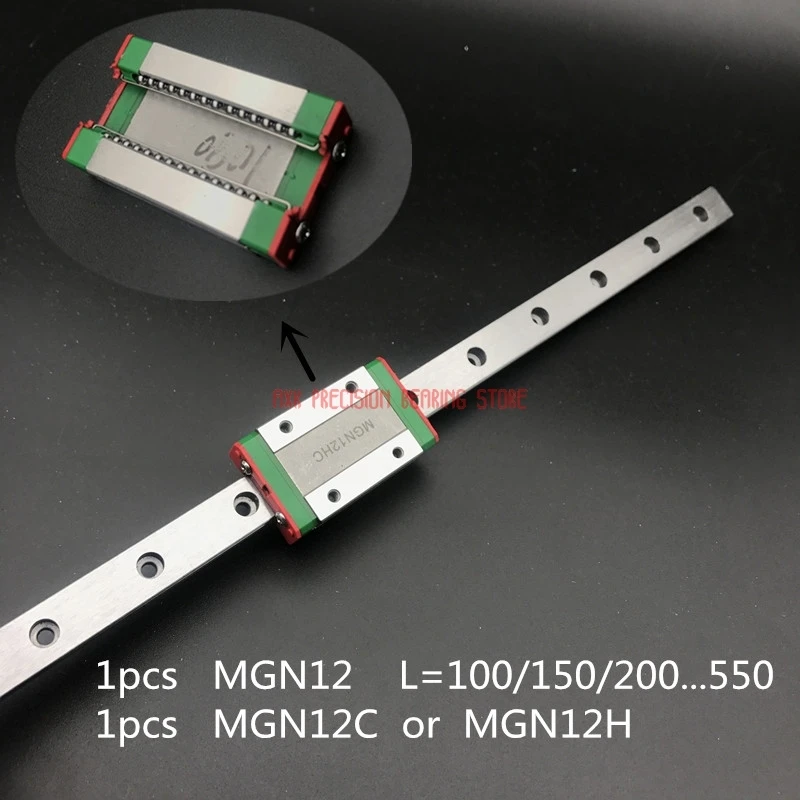 AXK линейный рельс 12 мм линейный направляющий выступ Mgn12 100 мм 150 мм 200 мм 250 мм 300 мм 350 мм 400 мм 450 мм 500 мм 550 мм с Mgn12c или Mgn12h