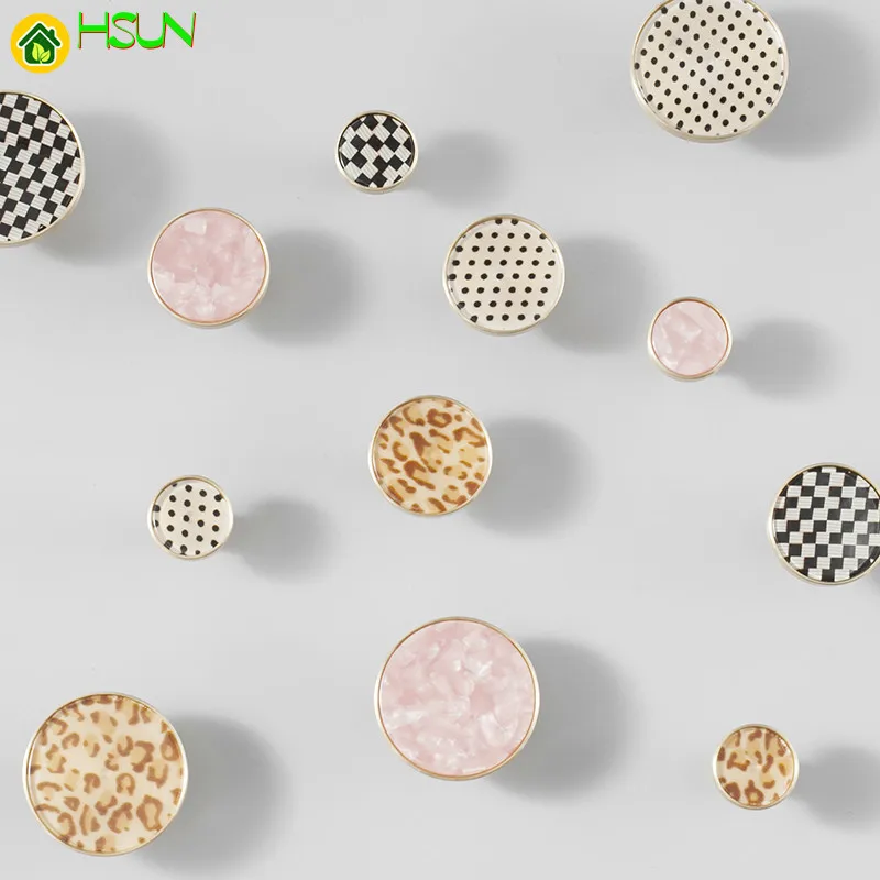 

1pc Round Marble Vein brass Knobs for Kitchen Cupboards Cabinet Door knobs Drawer Pulls