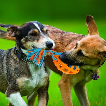 

1PCS Rugby Dog Chew Toy Small Bell Aggresive Rubber Squeaker Toys Indestructable Sound Plaything For Pets Dogs Puppy