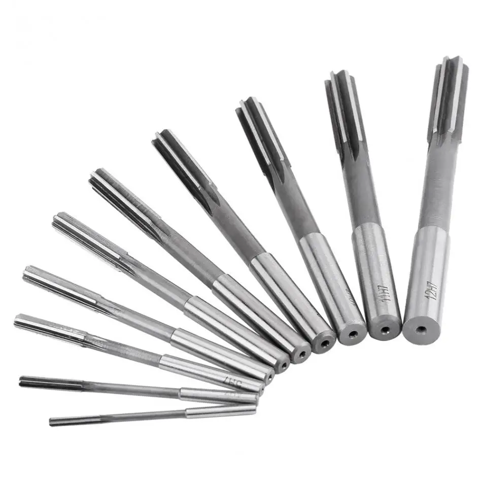 US Stock 7pcs 3 4 5 6 8 10 12mm Chucking Straight Shank HSS Hand Reamers Kit