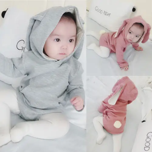 Orejas de conejo bebé en general // Mono cálido con capucha con cremallera para niños // Múltiples colores Ropa Ropa unisex para niños Petos 