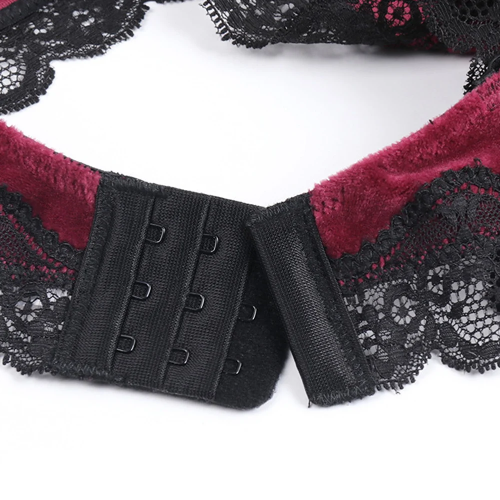 Woman Bralette Thin Panty Lingerie Underwear Set Seamless Bra Patchwork Style Velvet Lace Sexy Elegant Solid Adjustable Woman Bralette Thin Panty Lingerie Underwear Set Seamless Bra Patchwork Style Velvet Lace Sexy Elegant Solid Adjustable